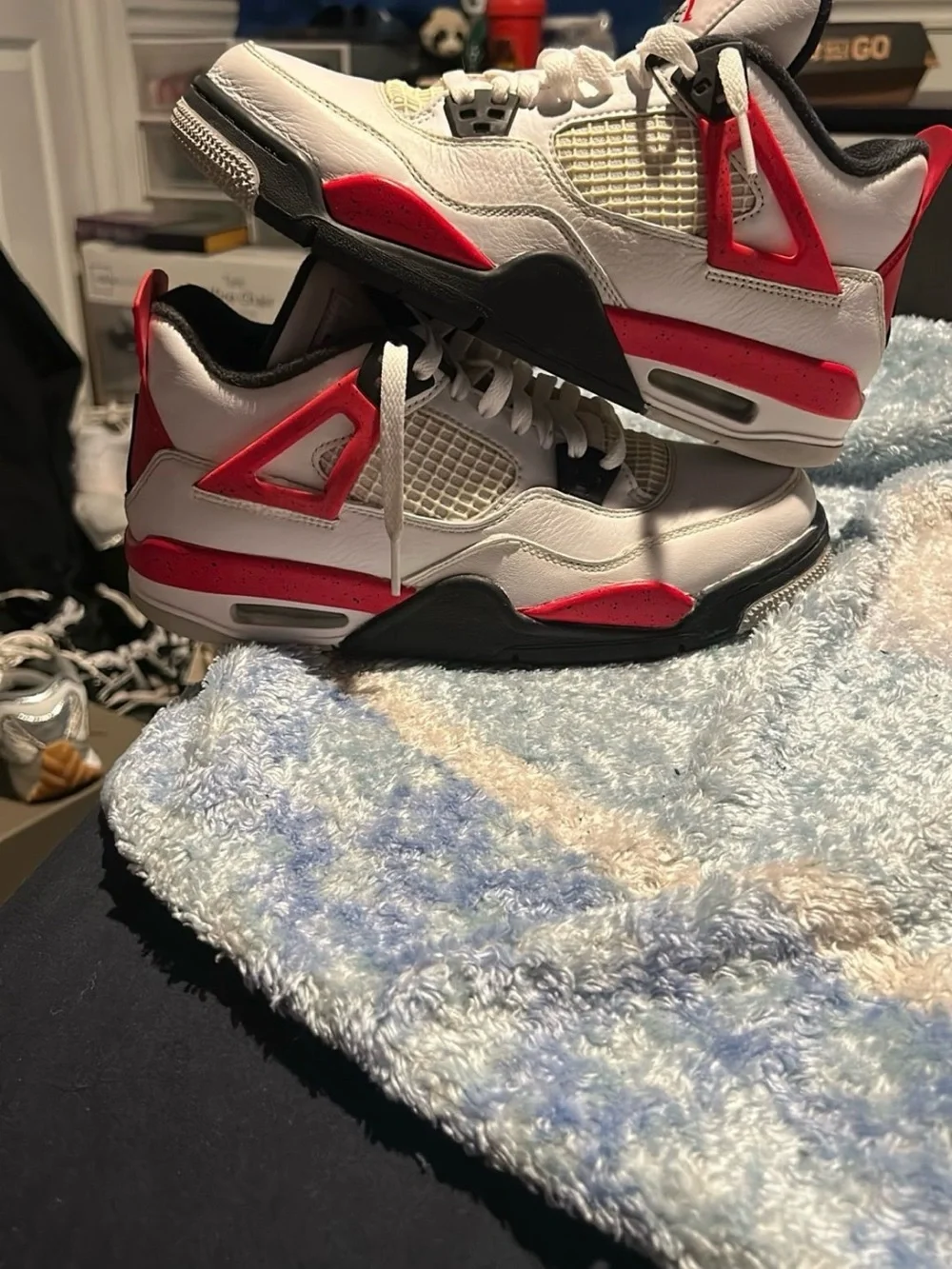 Jordan White/Red/Black Retro Basketball Shoes